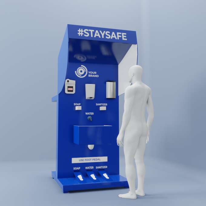 Automated and Foot-Pedal Handwash Machine Design